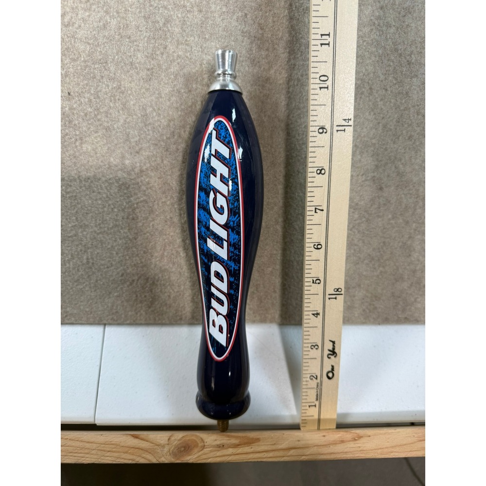 Bud Light Beer Tap Handle Navy Blue Shield‎ Logo Kegerator Bar Tap 10 Inch